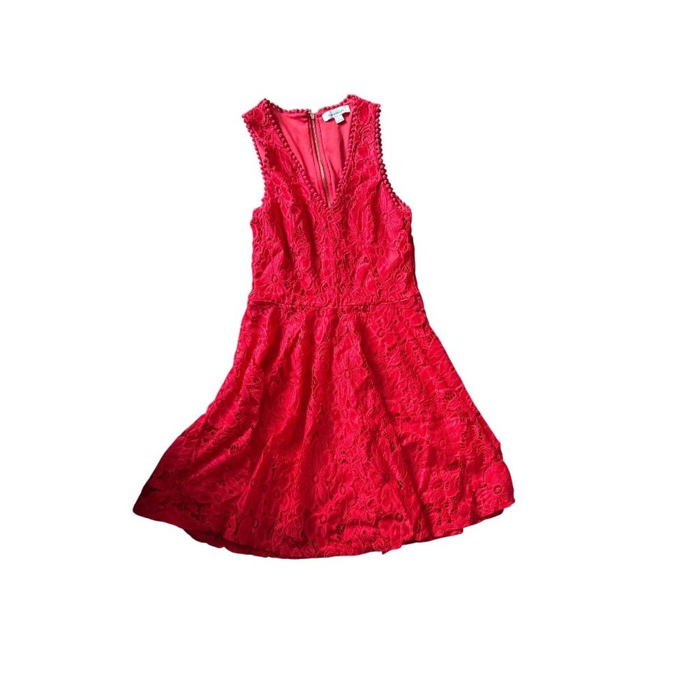 Francescas Red Lace Sleeveless Fit & Flare Dress S
